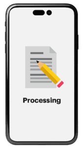 A mobile phone showing an intelligent document process in a digital customer onboarding process